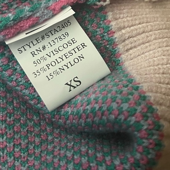 Luna Ivy Blue Pink Sweater Vest NWT XS - Picture 9 of 10